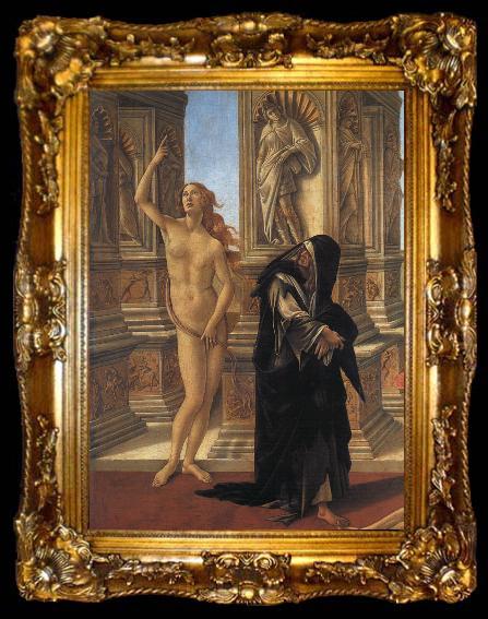framed  BOTTICELLI, Sandro Calumny, detail of Truth and Remorse f, ta009-2